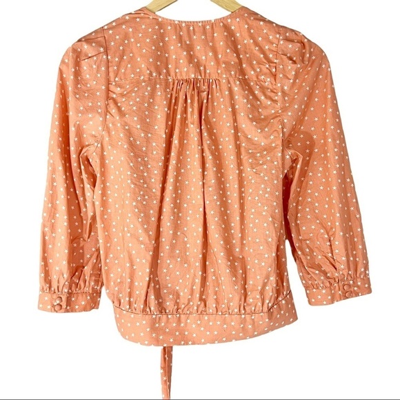 Madewell‎ Wrap Top in Star Scatter Coral - Picture 3 of 6
